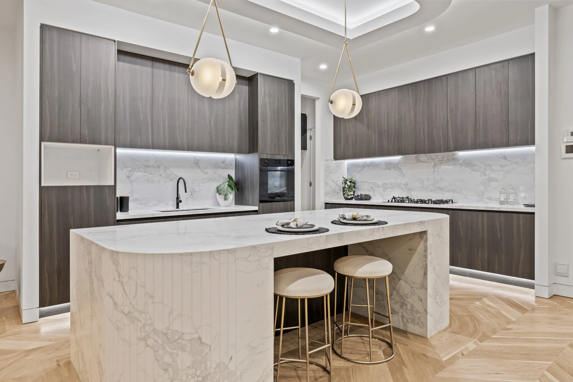 Designer kitchen with island bench